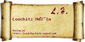 Loschitz Héla névjegykártya